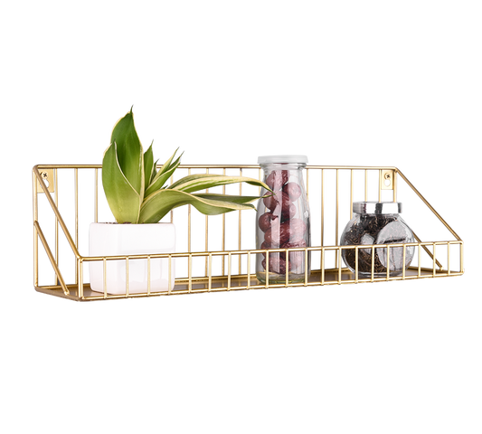 Fiona shelf 45 x 11 x 11 cm gold — 1460279