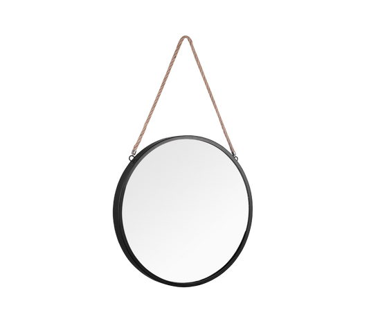 Nina mirror Ø40 cm black with strap