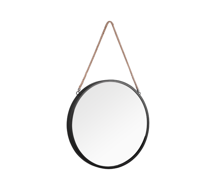 Nina mirror Ø40 cm black with strap