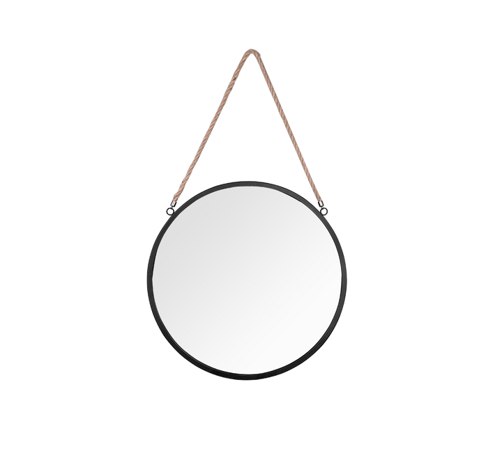 Nina mirror Ø40 cm black with strap