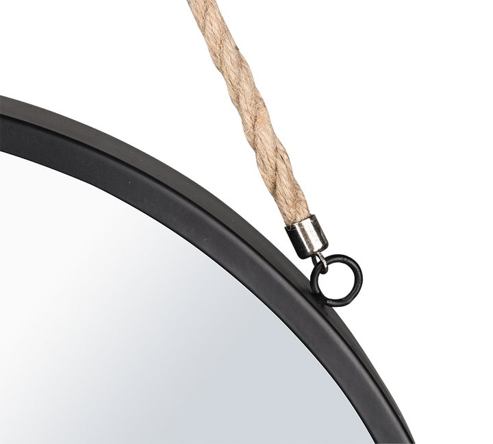 Nina mirror Ø40 cm black with strap