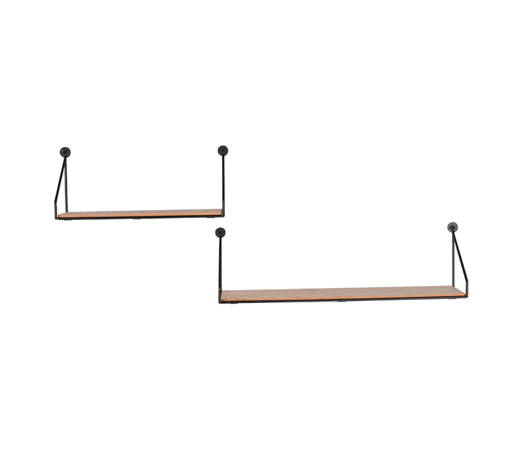 Sabrina wall shelves 2-pack black/wood — 1520102