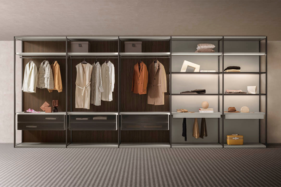 Pianca Teatro Wood-Back Wardrobe Modules | Pianca