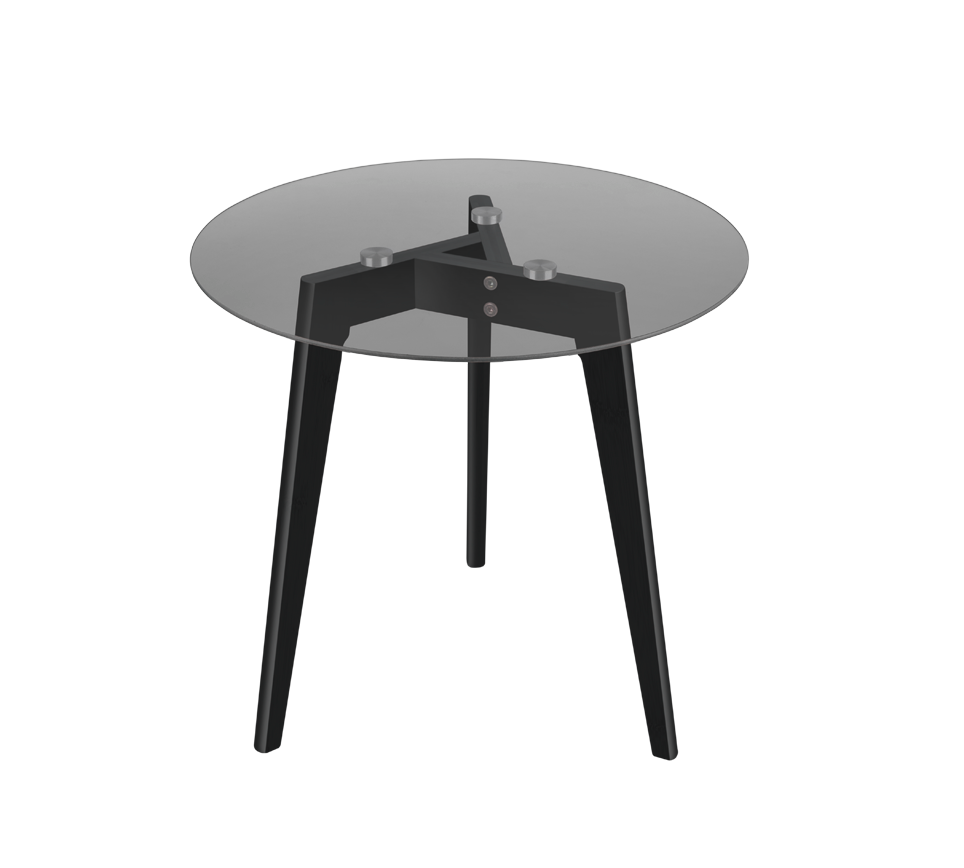 Lotta side table Ø45 cm black/smokey glass