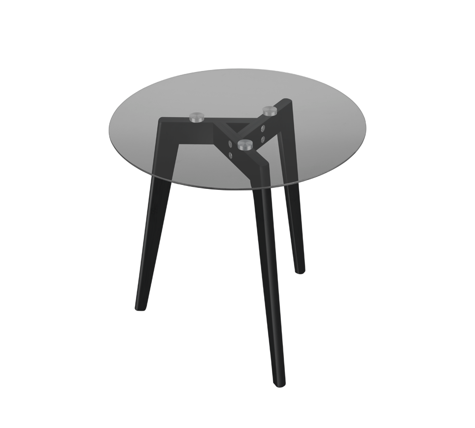 Lotta side table Ø45 cm black/smokey glass