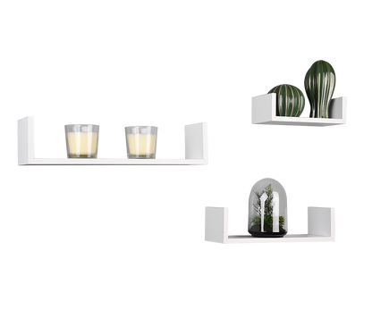 Ava wall shelves set 3-pack white
