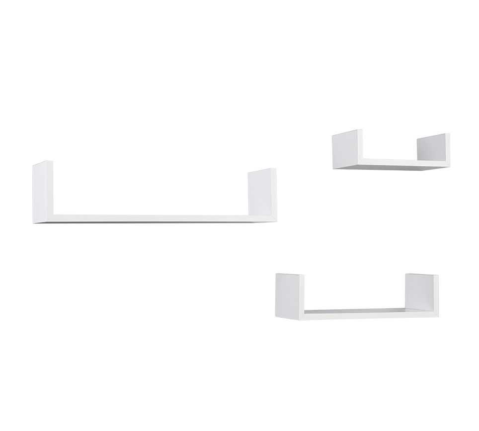 Ava wall shelves set 3-pack white