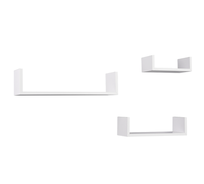 Ava wall shelves set 3-pack white