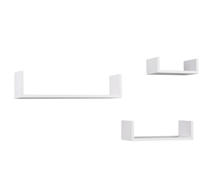 Ava wall shelves set 3-pack white