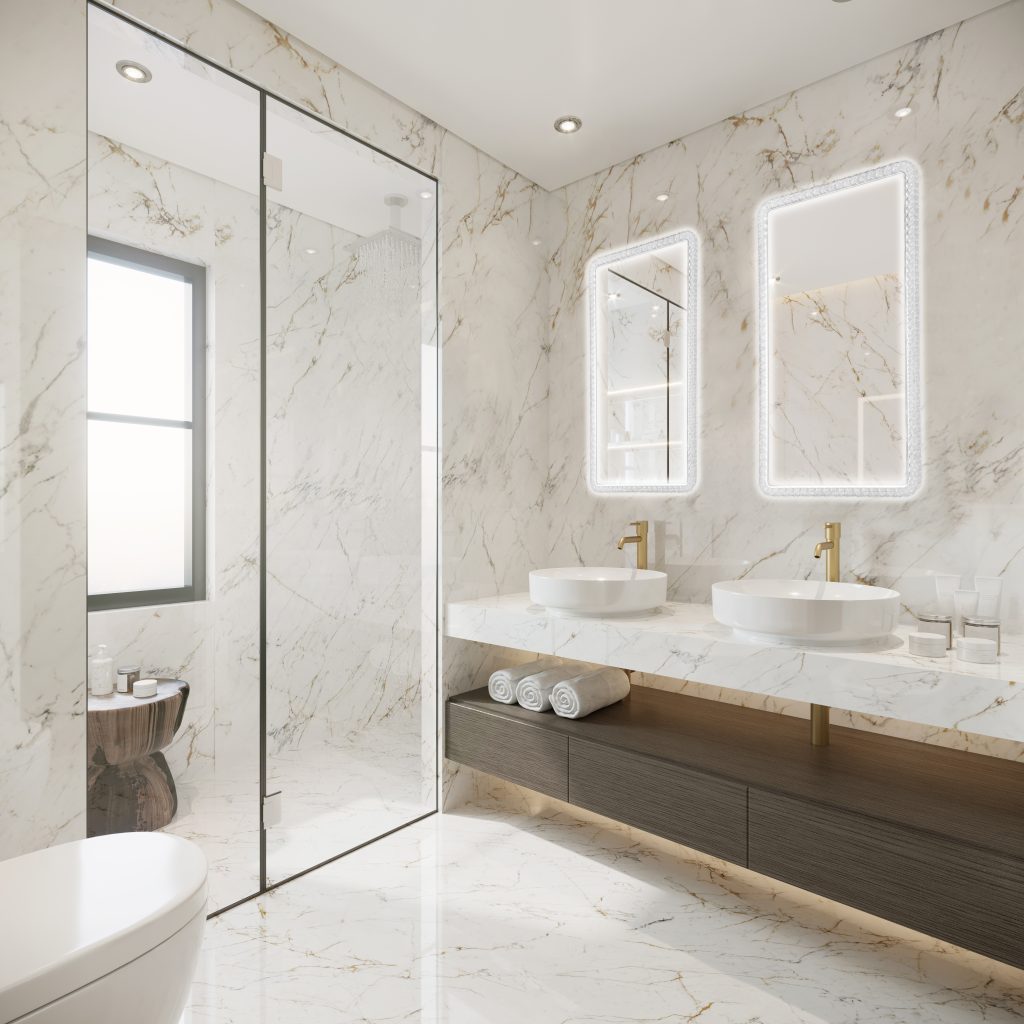 Yuna mirror 37 x 70 cm with LED-light mirror glass IP44