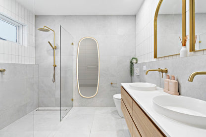Diana mirror 60 x 160 cm gold with LED-light IP44