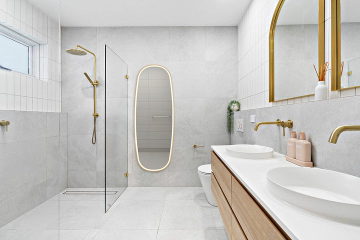 Diana mirror 60 x 160 cm gold with LED-light IP44