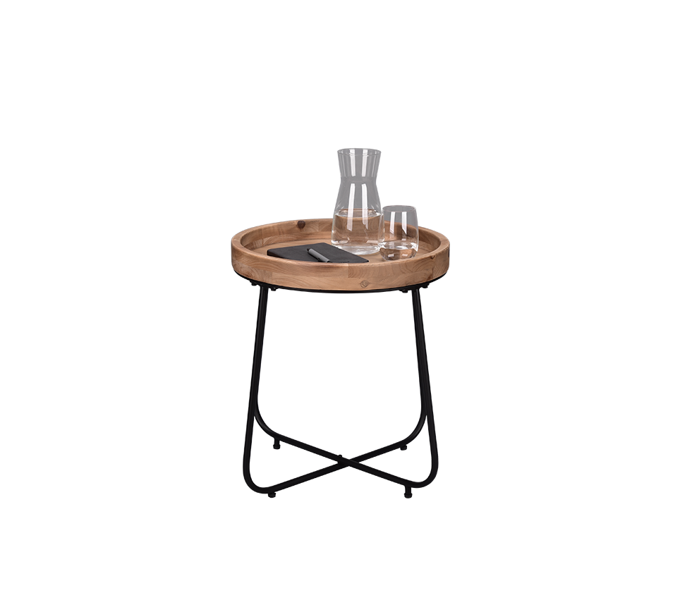 Jil table Ø52 cm black/wood