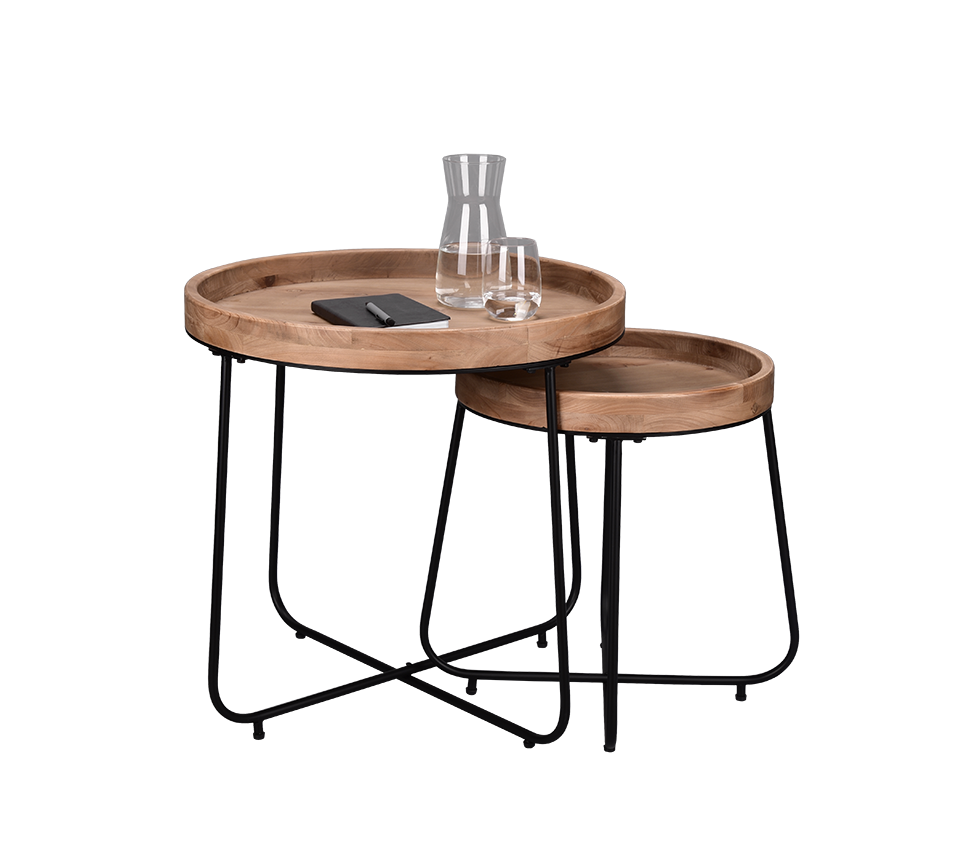 Jil table Ø52 cm black/wood