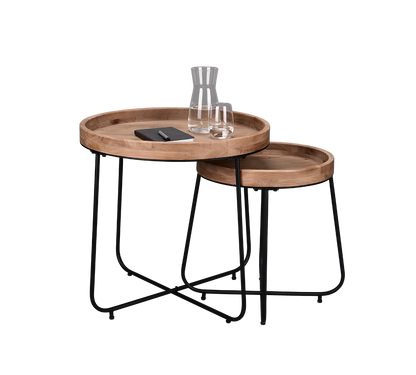 Jil table Ø52 cm black/wood
