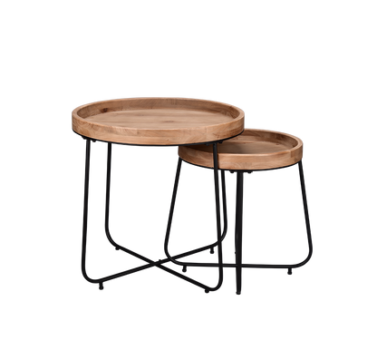 Jil table Ø52 cm black/wood