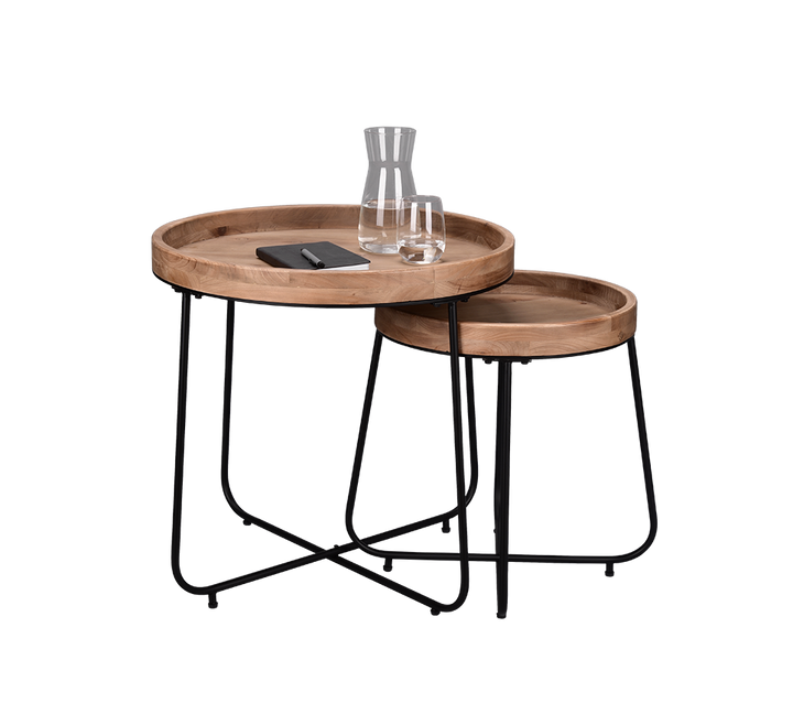 Jil table Ø66 cm black/wood