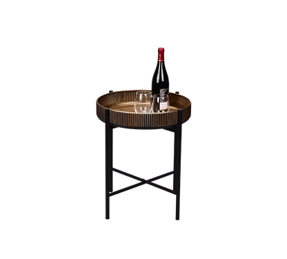 Jane table Ø42 cm black/gold