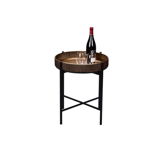 Jane table Ø42 cm black/gold