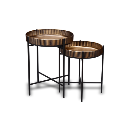 Jane table Ø42 cm black/gold