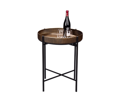 Jane table Ø48 cm black/gold