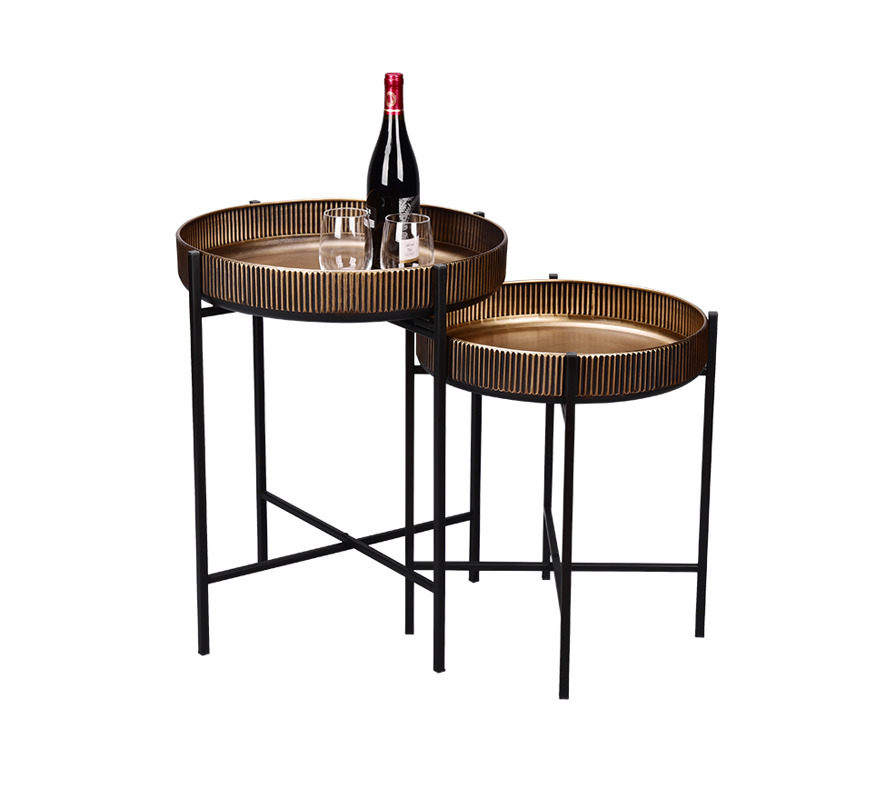 Jane table Ø48 cm black/gold