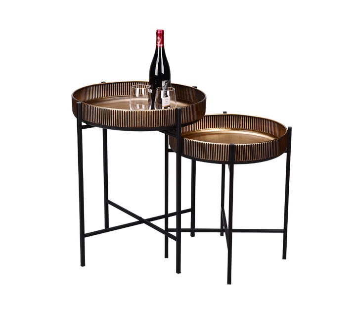 Jane table Ø48 cm black/gold