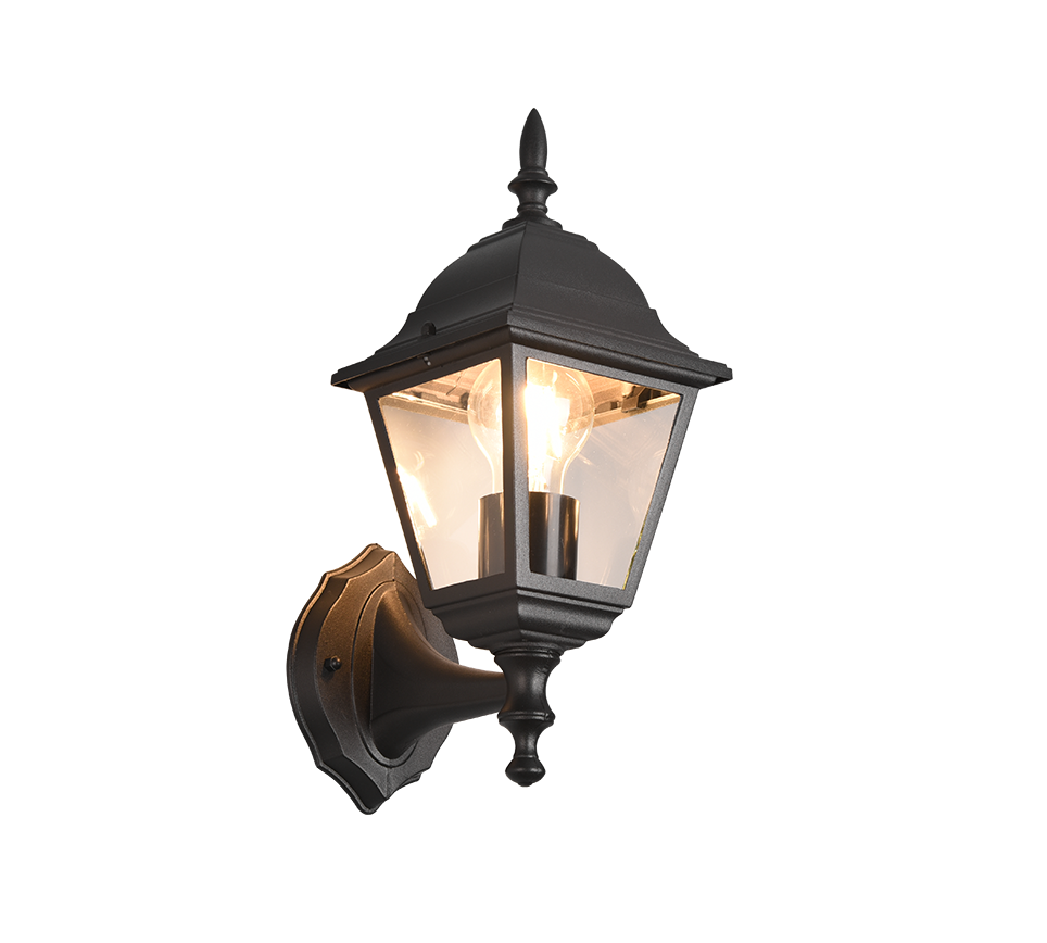 Livenza wall lamp E27 matt black lantern upwards — 205760132