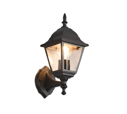 Livenza wall lamp E27 matt black lantern upwards — 205760132