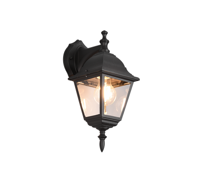 Livenza wall lamp E27 matt black lantern downwards — 205767132