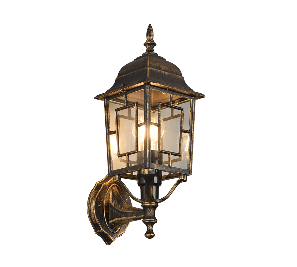 Volturno wall lamp E27 antique rust lantern upwards — 205960128