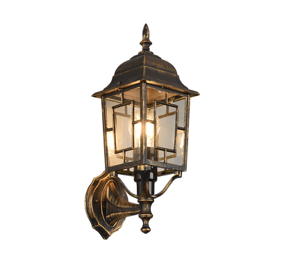 Volturno wall lamp E27 antique rust lantern upwards — 205960128