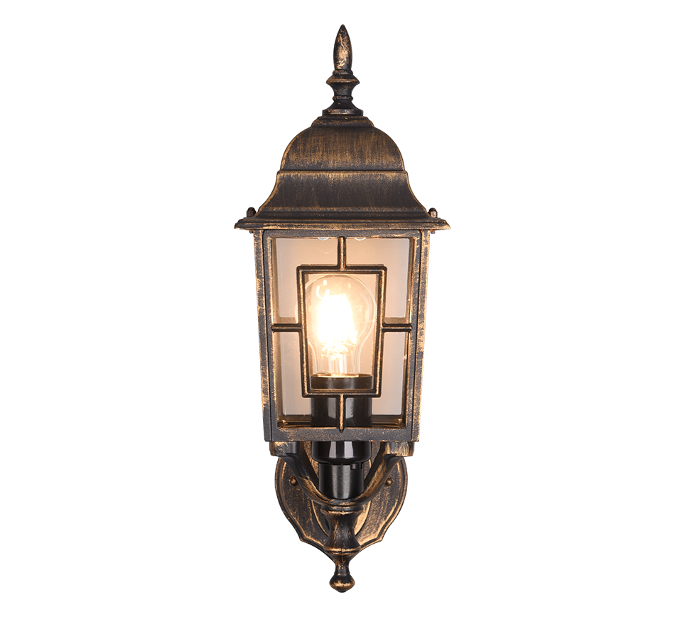 Volturno wall lamp E27 antique rust lantern upwards — 205960128