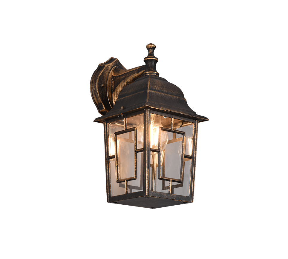 Volturno wall lamp E27 antique rust lantern downwards — 205967128