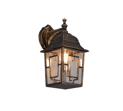 Volturno wall lamp E27 antique rust lantern downwards — 205967128