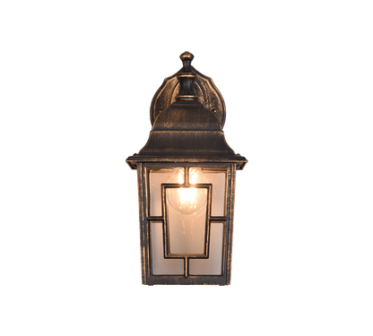 Volturno wall lamp E27 antique rust lantern downwards — 205967128