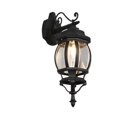 Elvo wall lamp E27 matt black lantern downwards — 206960132