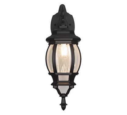 Elvo wall lamp E27 matt black lantern downwards — 206960132