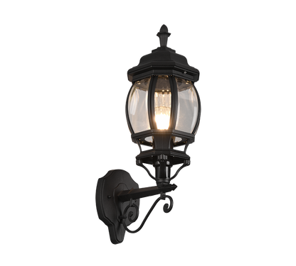 Elvo wall lamp E27 matt black lantern upwards — 206967132