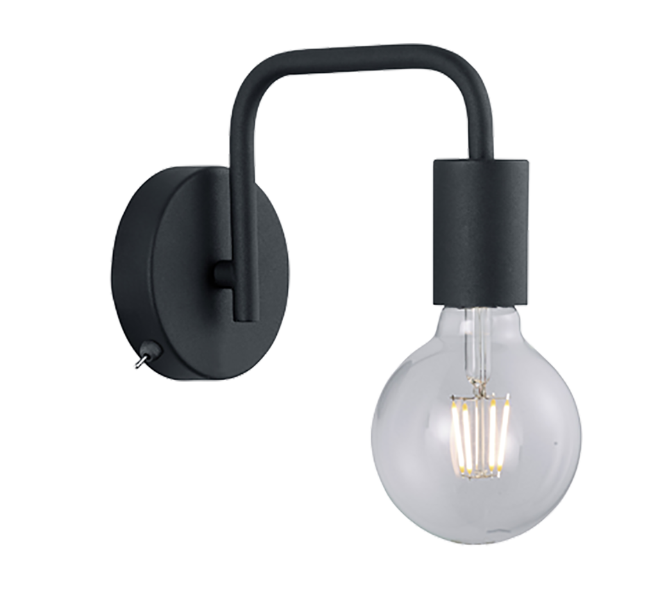 Diallo wall lamp E27 matt black — 208070132