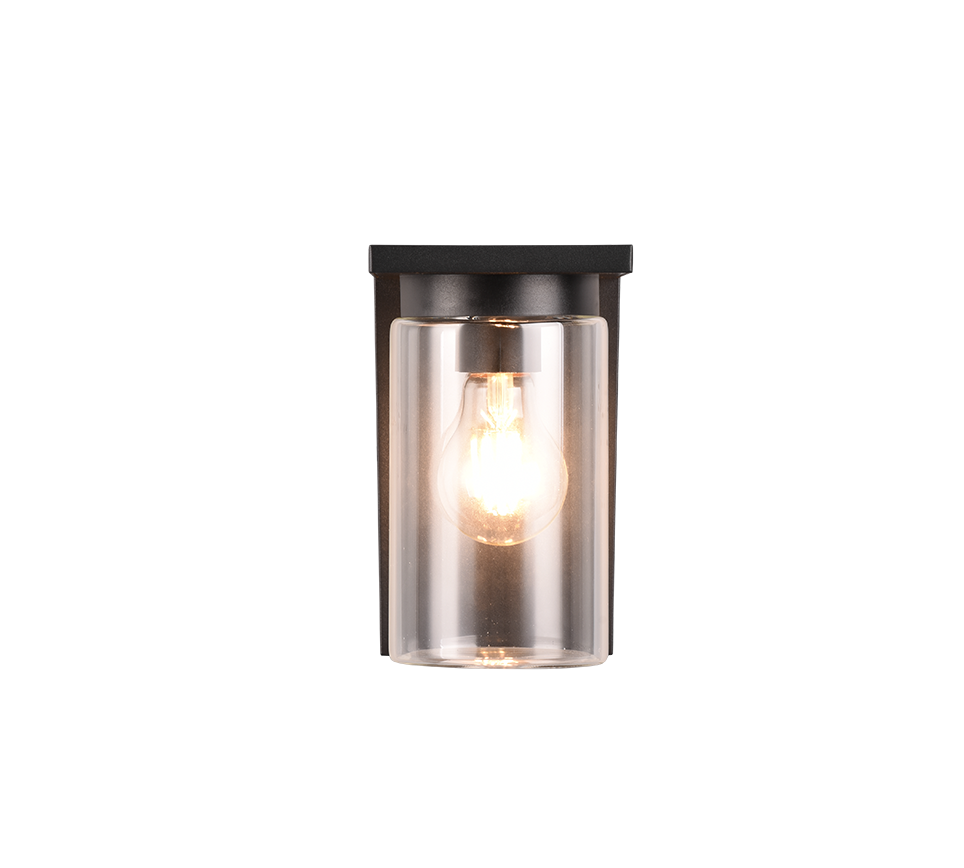 Ardila wall lamp E27 matt black dusk sensor — 211660132