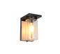 Ardila wall lamp E27 wood/matt black dusk sensor — 211660135