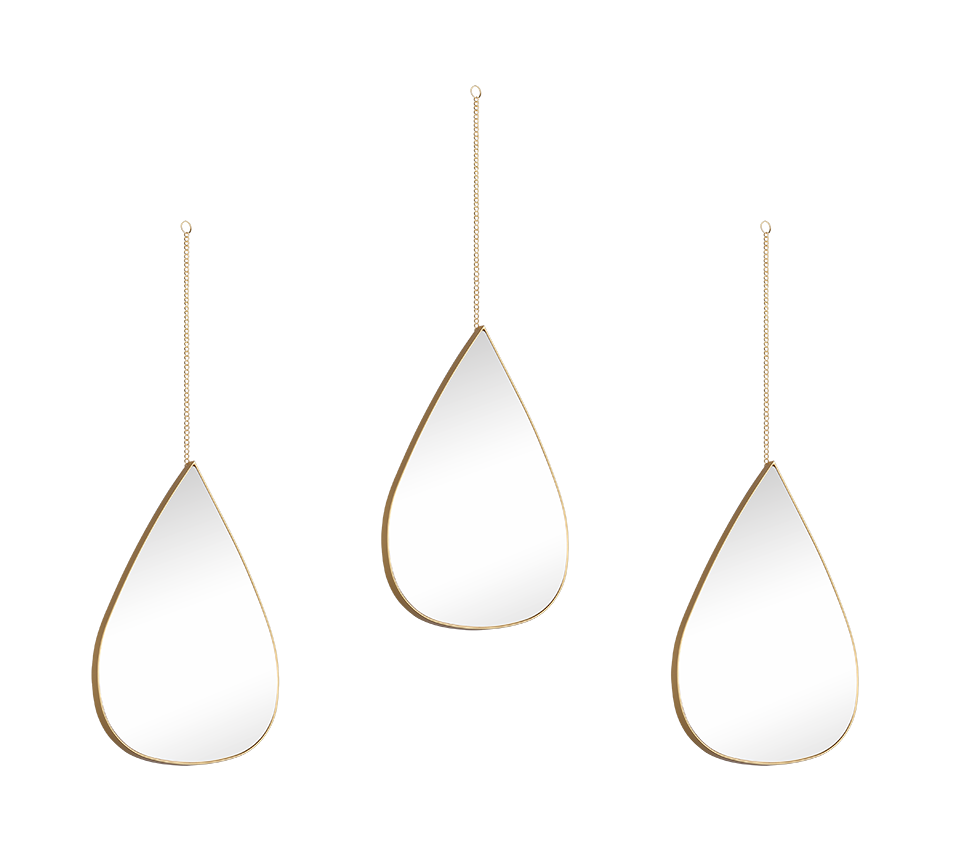 Milena mirror set gold 3-pack