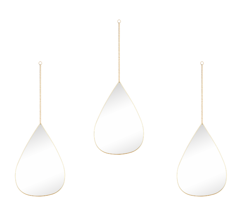 Milena mirror set gold 3-pack