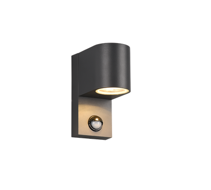 Roya wall lamp GU10 anthracite round motion sensor — 214260142