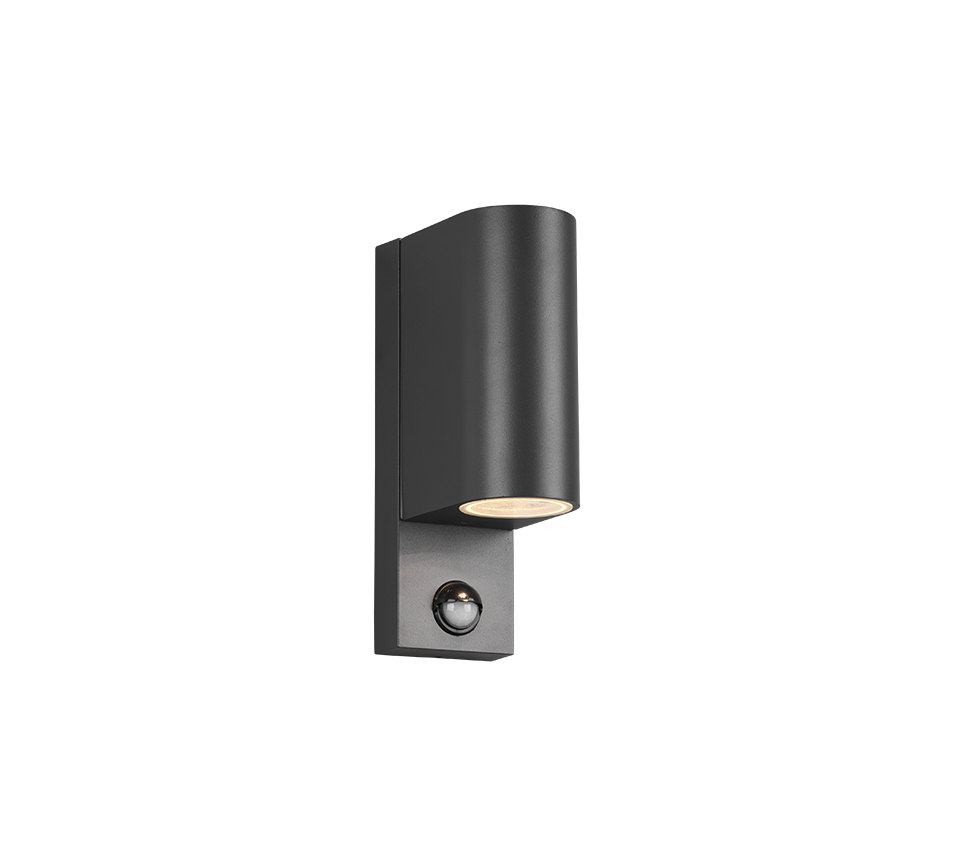 Roya wall lamp 2xGU10 anthracite round motion sensor — 214260242