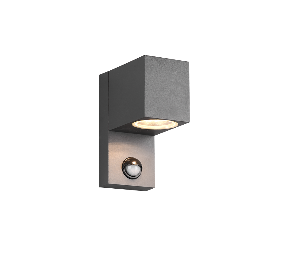Roya wall lamp GU10 anthracite square motion sensor — 214269142