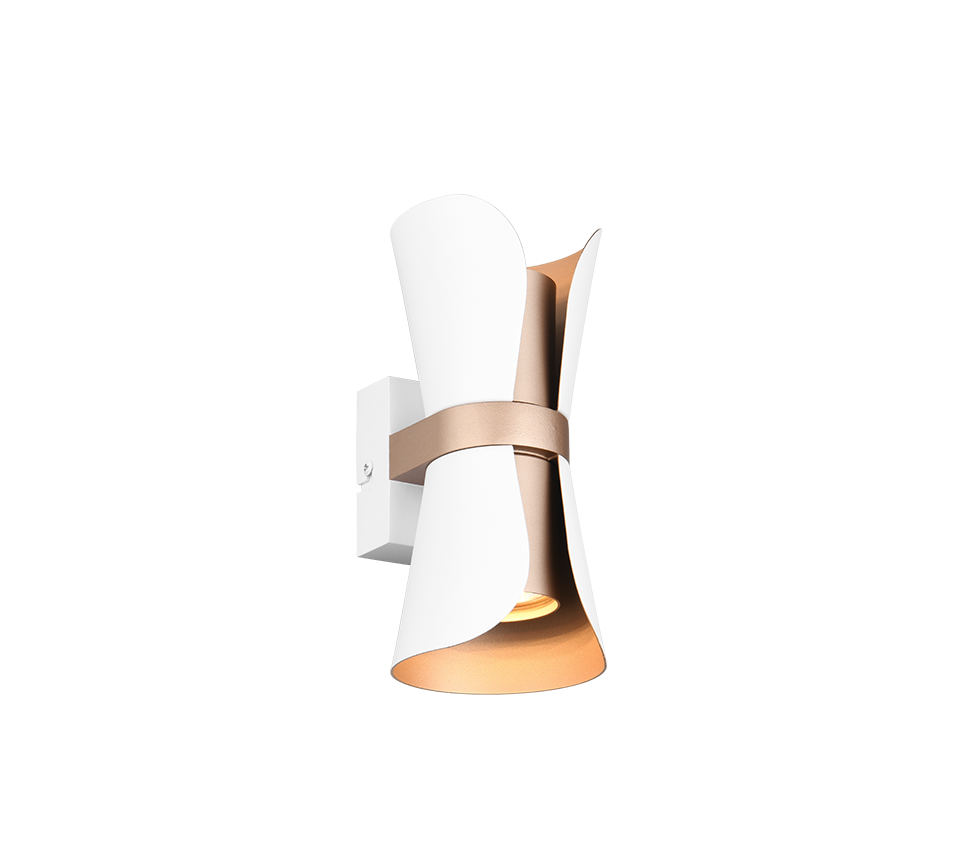 Coat wall lamp 2xGU10 matt white/coffee brown — 218600231