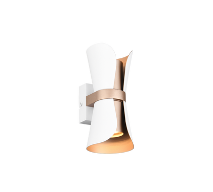 Coat wall lamp 2xGU10 matt white/coffee brown — 218600231