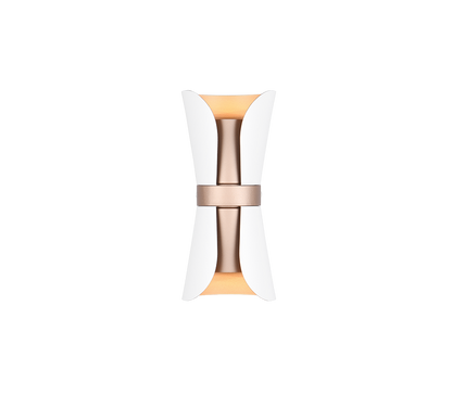 Coat wall lamp 2xGU10 matt white/coffee brown — 218600231